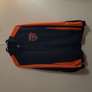 NFL Chicago Bears Full-zip Warm-up Jacket - Navy/ Orange - Large